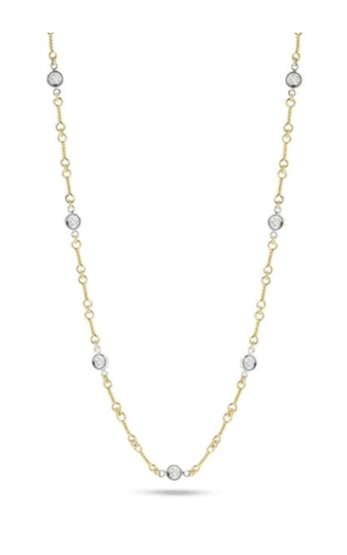 18K Yellow Gold Diamond Station Necklace