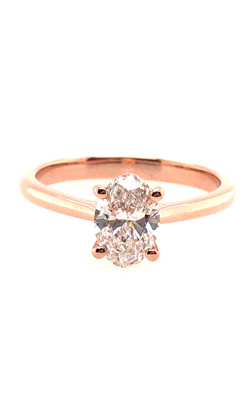 14K Rose Gold Solitaire Diamond Engagement Ring