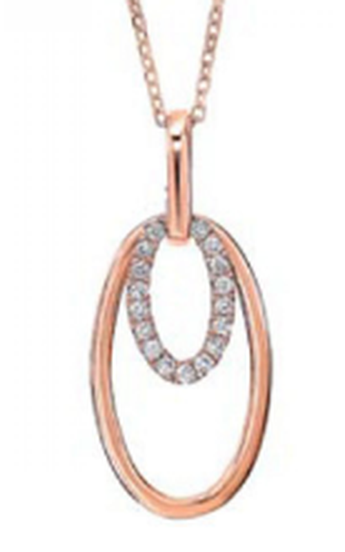 Radiant Pendant Necklace In 14K Rose Gold And Diamond
