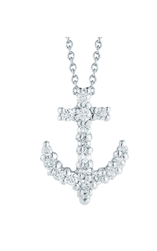 18K White Gold Diamond Initial Necklace