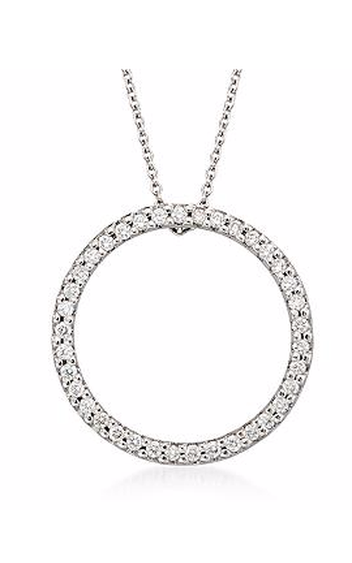 Exquisite 18K White Gold Circle Necklace