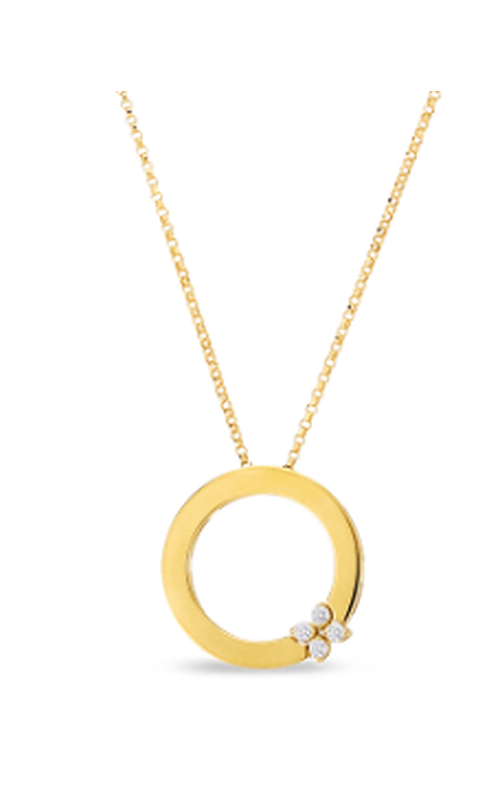 Luxurious 18K Yellow Gold Circle Necklace