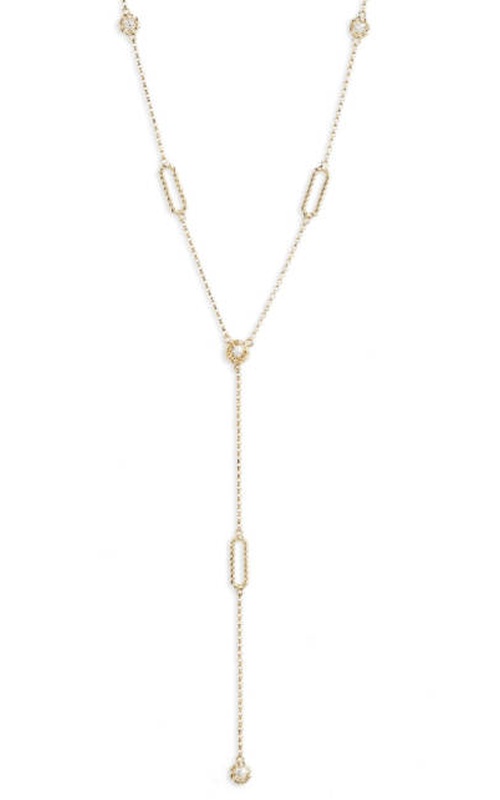 Y-Diamond Necklace in Premium 18K Yellow Gold
