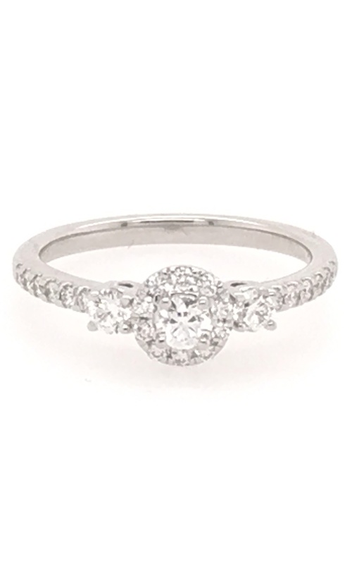 18K White Gold Halo Engagement Ring