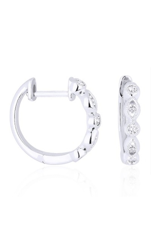14K White Gold Elegant Huggies Earrings