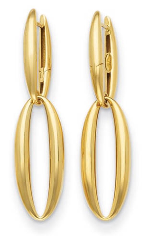 18K Yellow Gold Link Drop Earrings