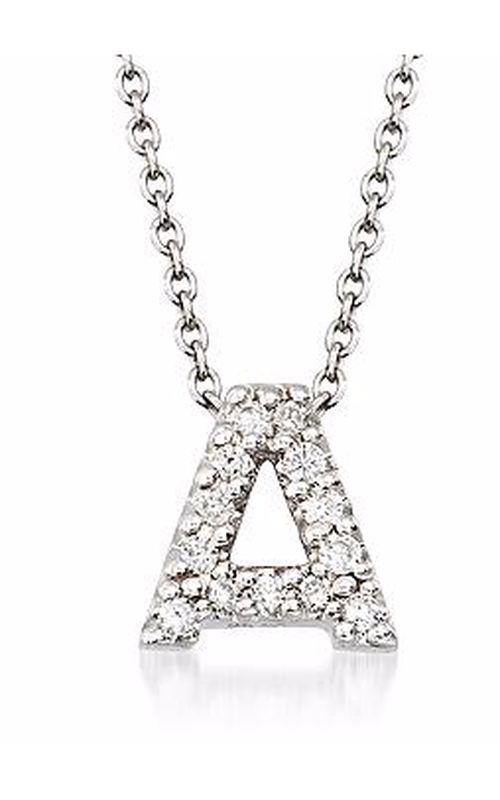 Elegant Initial Necklace in 18K White Gold
