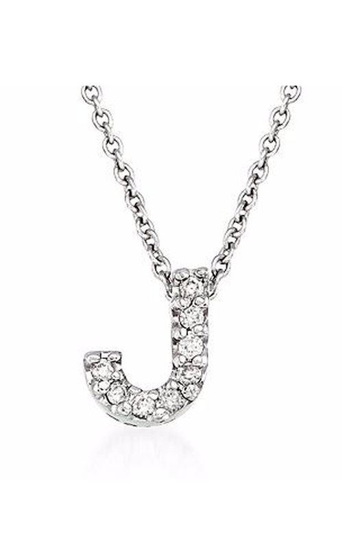 Stylish 18K White Gold Initial Necklace