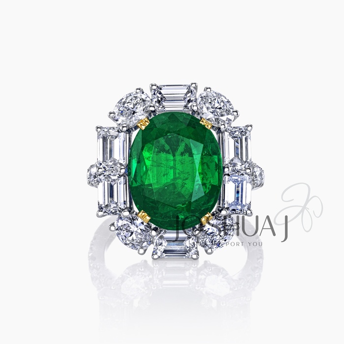 Oval Emerald Halo Ring