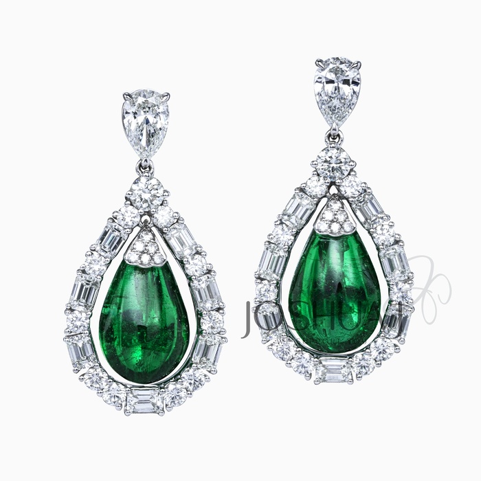 Pear Emerald Drop Earrings
