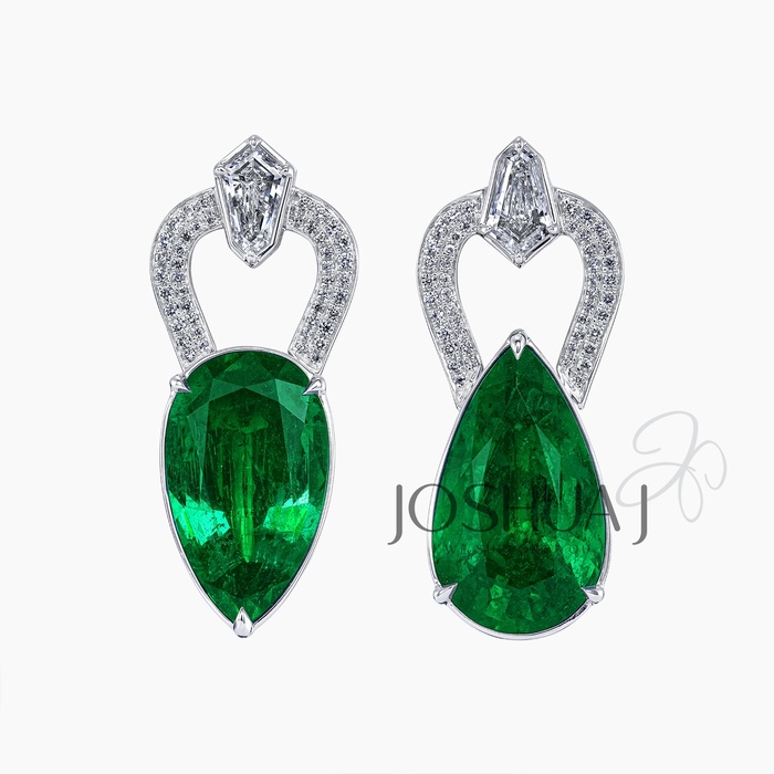 Pear Emerald Drop Earrings