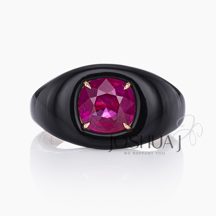 Cushion Ruby Ring