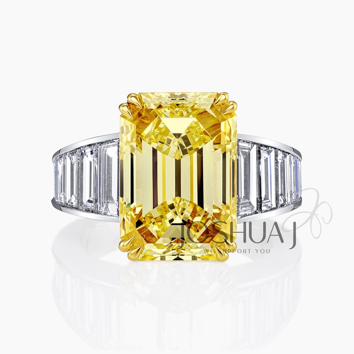 Fancy Yellow Emerald-Cut Diamond Ring
