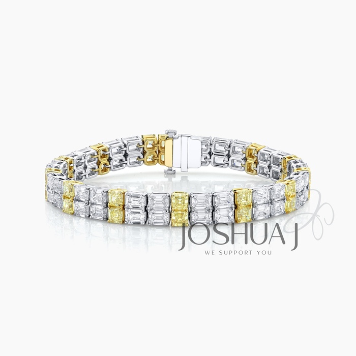 Fancy Yellow Asscher Diamond Bracelet