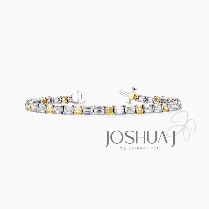 Fancy Yellow Emerald-Cut Diamond Bracelet