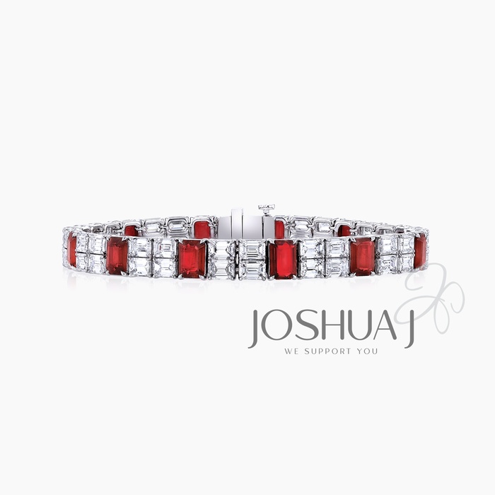 Emerald-Cut Ruby Bracelet