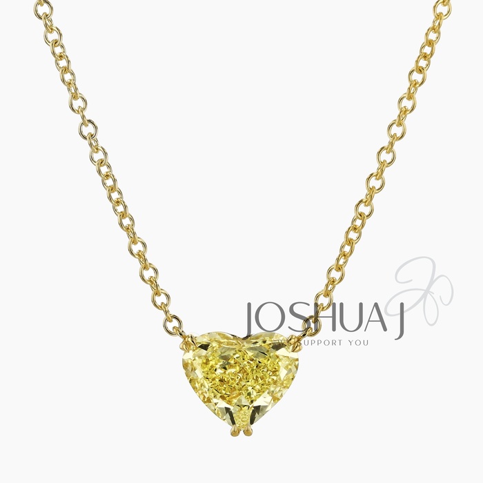 Fancy Yellow Heart Diamond Necklace