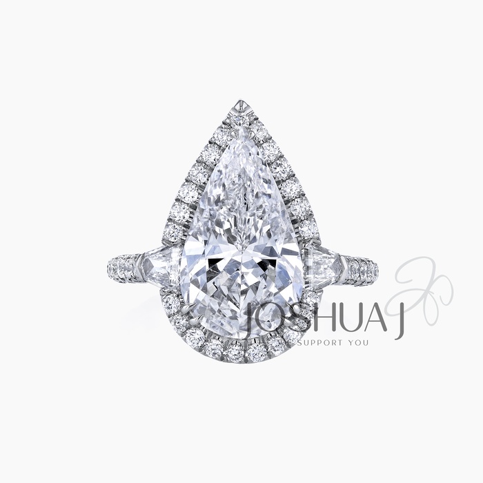 Pear Diamond Halo Ring