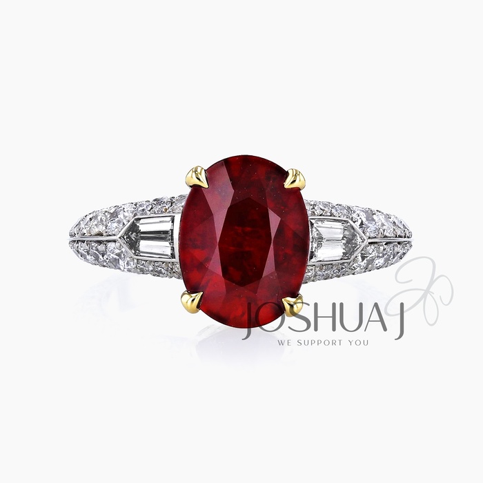 Fancy Yellow Oval Ruby Ring