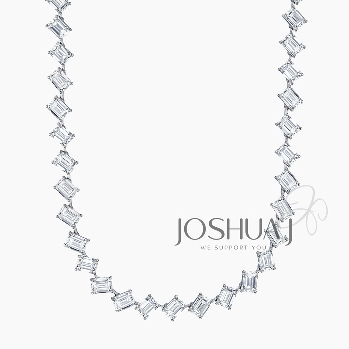 Emerald-Cut Diamond Tennis Necklace