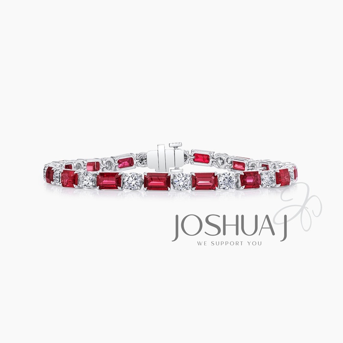 Emerald-Cut Ruby Bracelet