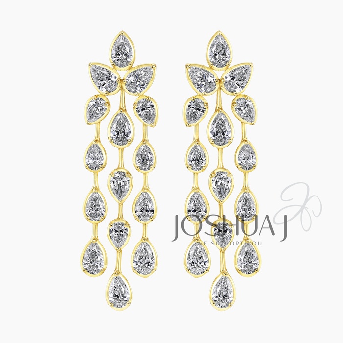 Pear Diamond Chandelier Earrings