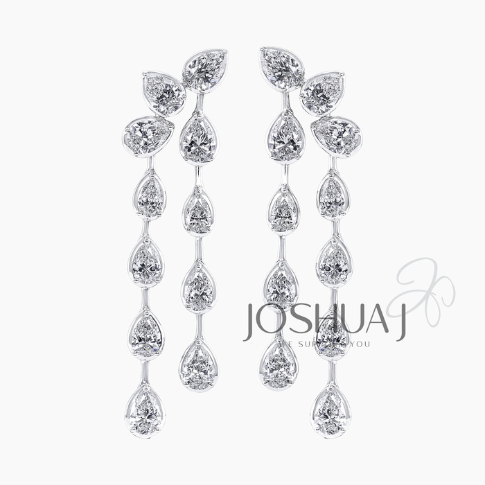 Pear Diamond Chandelier Earrings