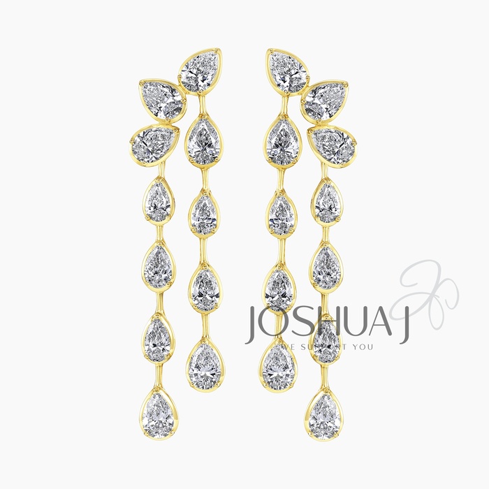 Pear Diamond Chandelier Earrings