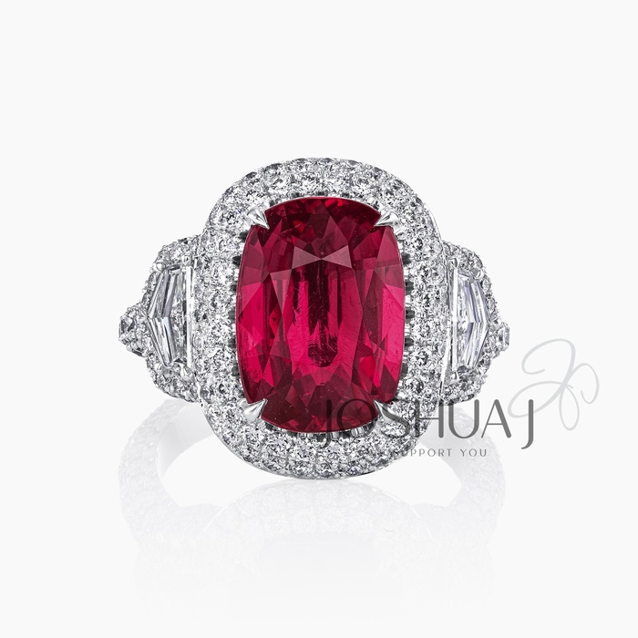 Cushion Ruby Halo Ring