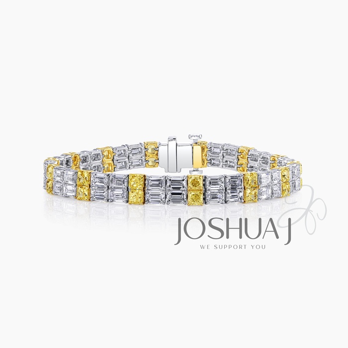 Fancy Intense Radiant Diamond Bracelet