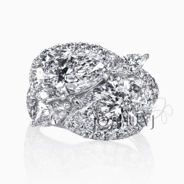 Pear Diamond Halo Ring