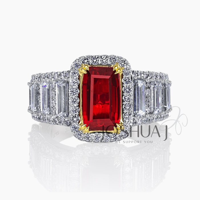Cushion Ruby Halo Ring
