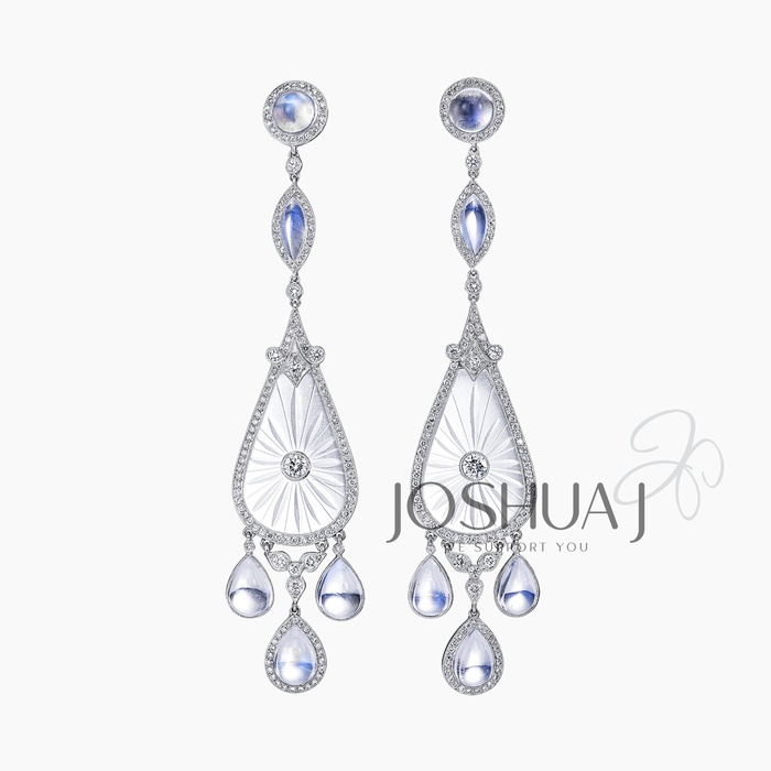 Round Diamond Chandelier Earrings