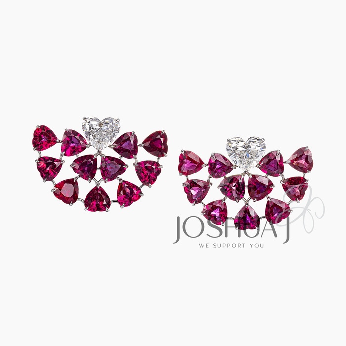 Heart Diamond Cluster Earrings