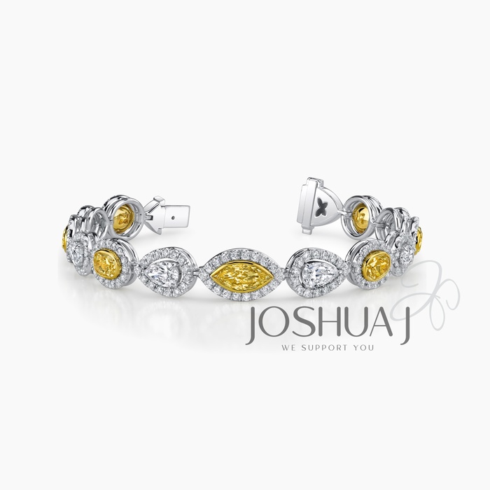 Fancy Yellow Pear Diamond Bracelet