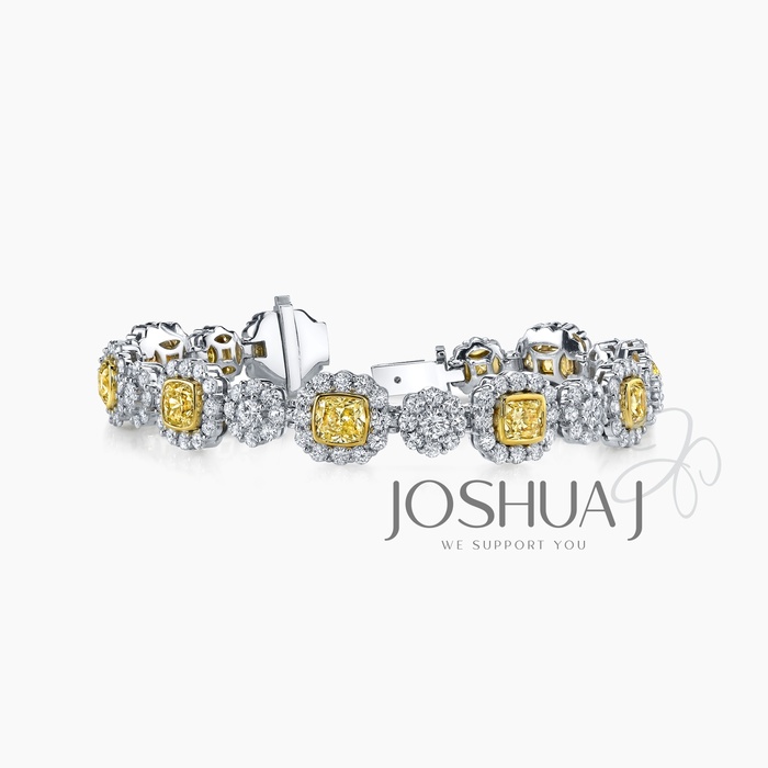 Fancy Yellow Radiant Diamond Bracelet