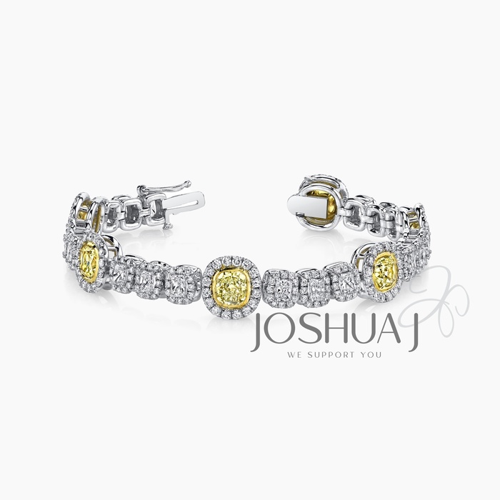 Fancy Yellow Cushion Diamond Bracelet
