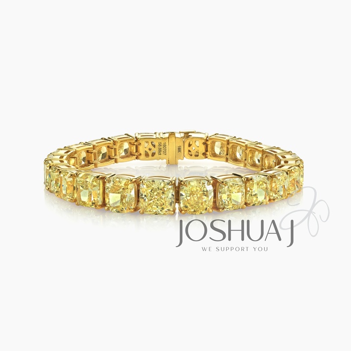 Fancy Yellow Cushion Diamond Bracelet