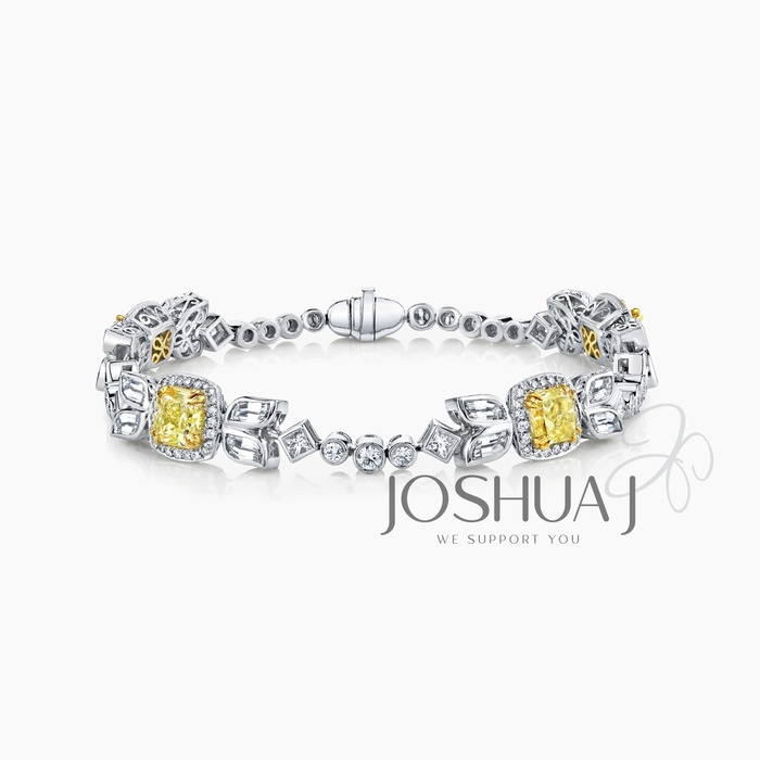 Fancy Yellow Radiant Diamond Bracelet