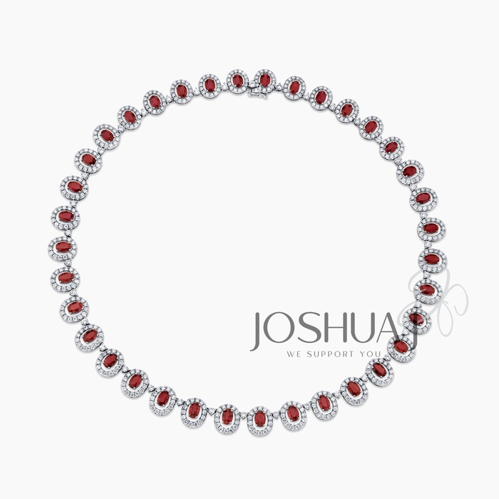 Oval Ruby Necklace