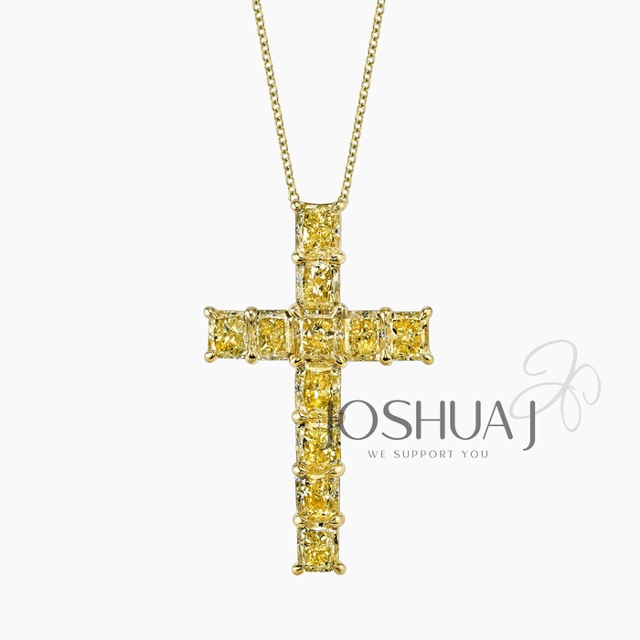 Fancy Yellow Radiant Diamond Necklace