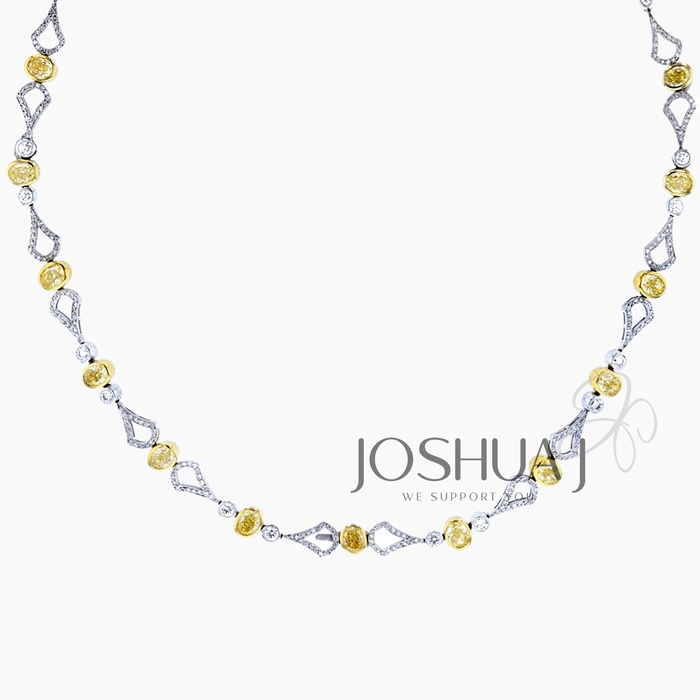 Fancy Yellow Oval Diamond Necklace