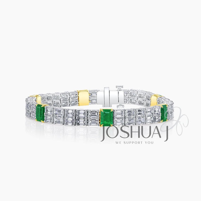 Asscher Emerald Bracelet