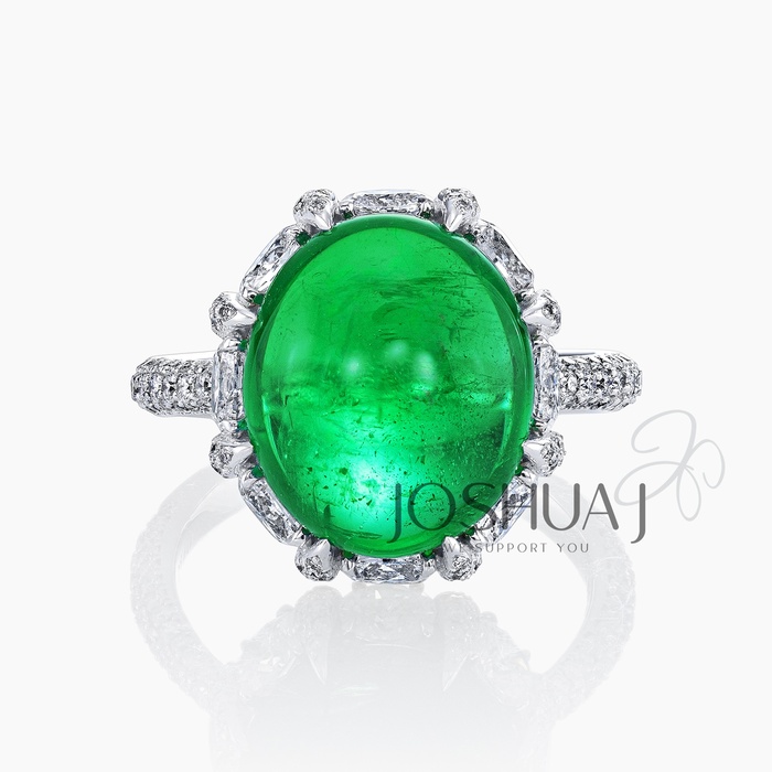 Oval Emerald Halo Ring