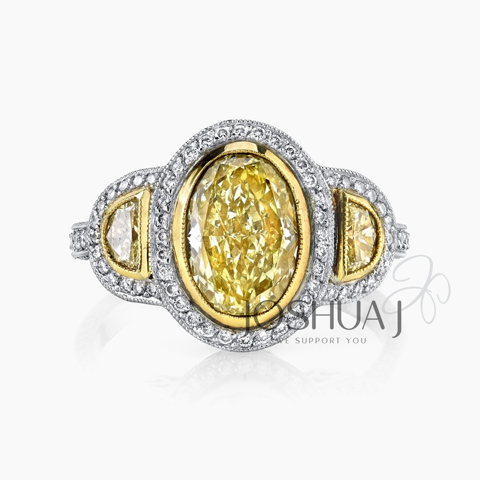 Fancy Yellow Oval Diamond Ring