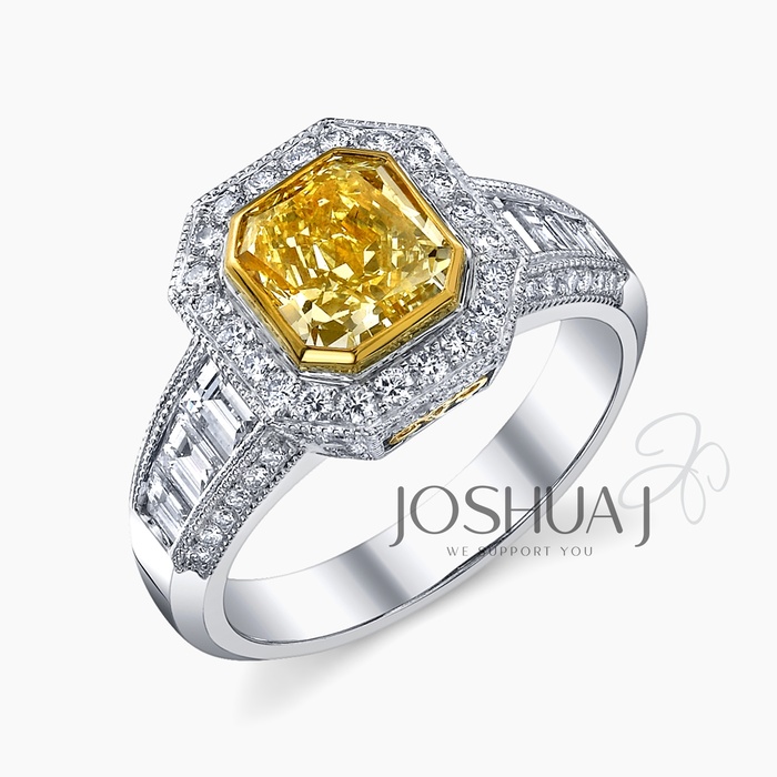 Fancy Yellow Radiant Diamond Ring