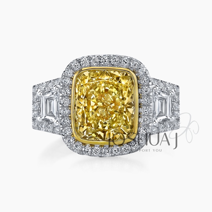 Fancy Yellow Cushion Diamond Ring