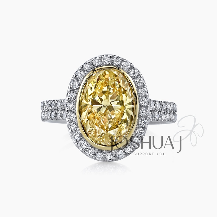 Fancy Yellow Oval Diamond Ring