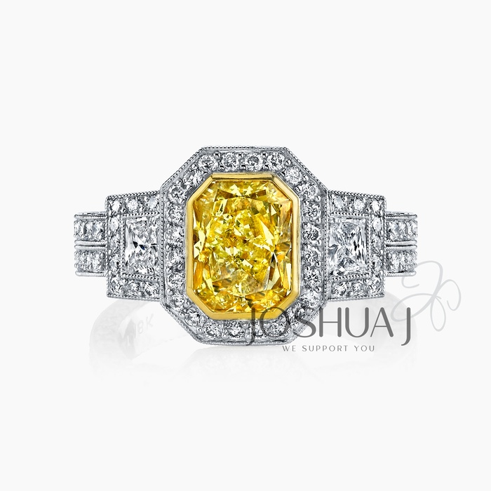 Fancy Yellow Radiant Diamond Ring