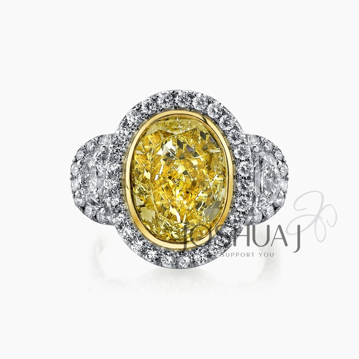 Fancy Yellow Oval Diamond Ring